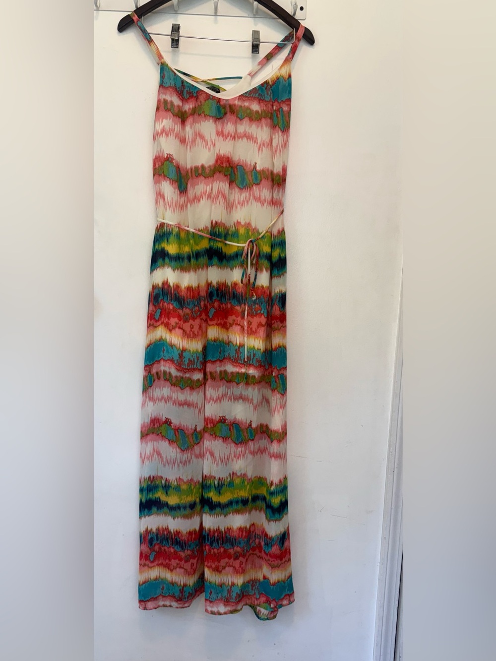 new directions Vibrant Multi-Stripe Tie-Dye Maxi Dress